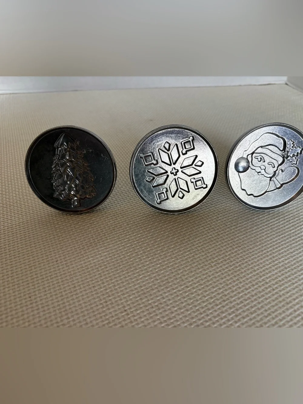 Hearth and Hand Magnolia Snowflake Cookie Stamps Press 3pc Set 2021 Metal Wood